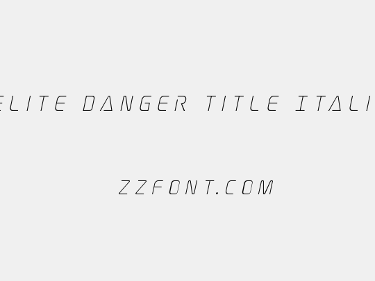Elite Danger Title Italic
