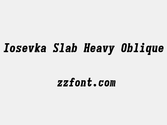 Iosevka Slab Heavy Oblique