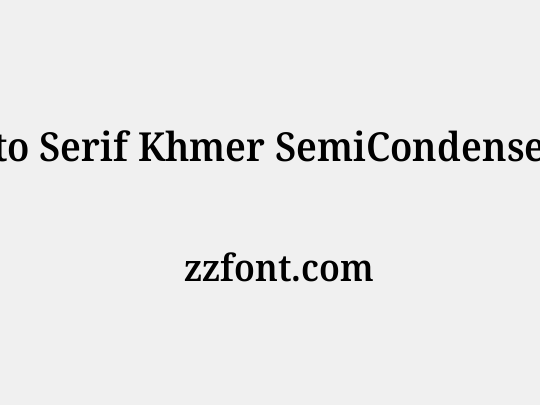 Noto Serif Khmer SemiCondensed SemiBold