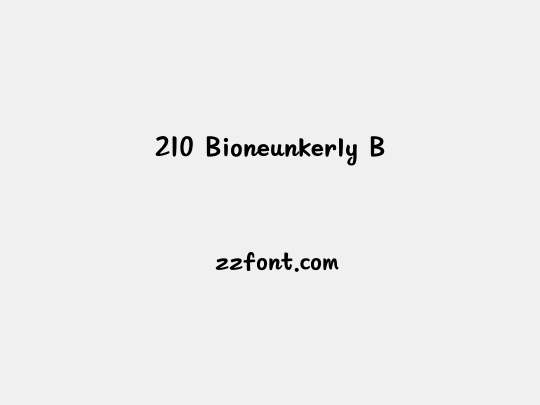 210 Bioneunkerly B