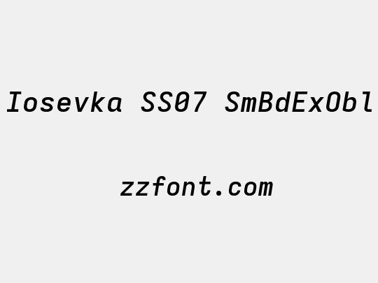 Iosevka SS07 SmBdExObl