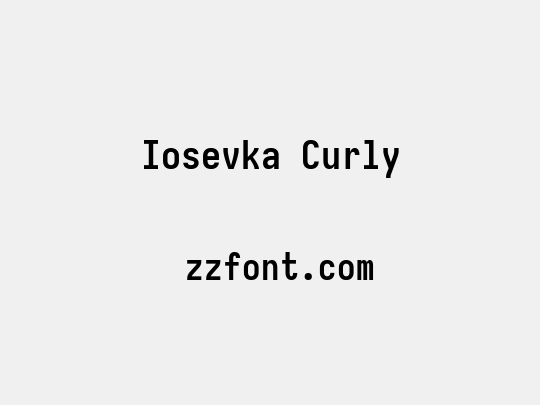 Iosevka Curly