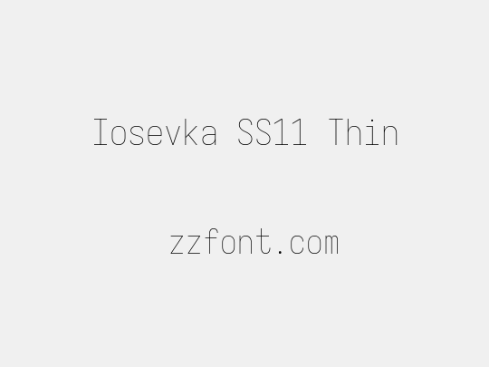 Iosevka SS11 Thin