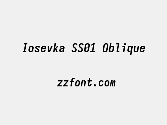 Iosevka SS01 Oblique