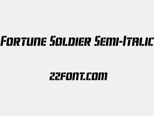 Fortune Soldier Semi-Italic