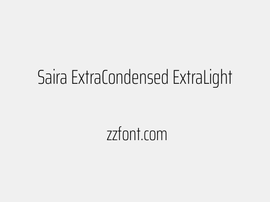 Saira ExtraCondensed ExtraLight