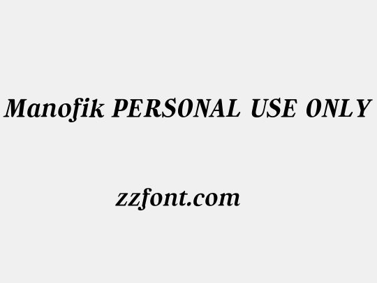Manofik PERSONAL USE ONLY