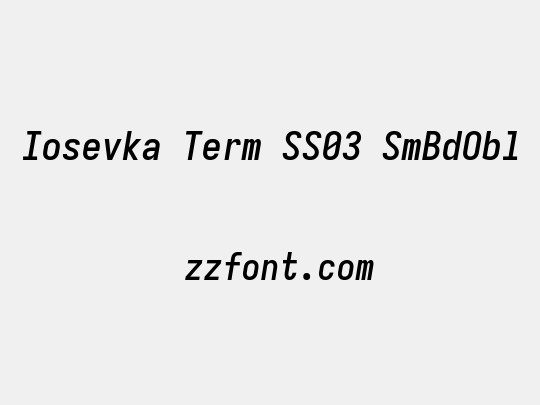 Iosevka Term SS03 SmBdObl