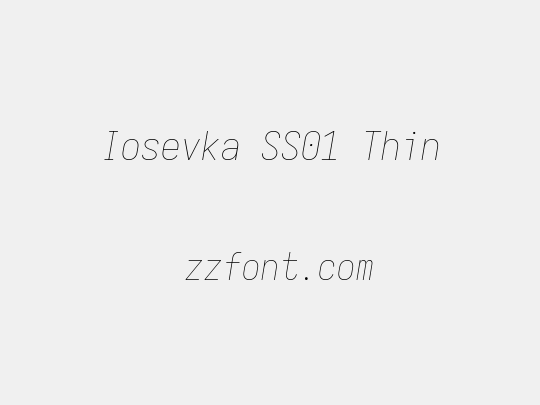 Iosevka SS01 Thin