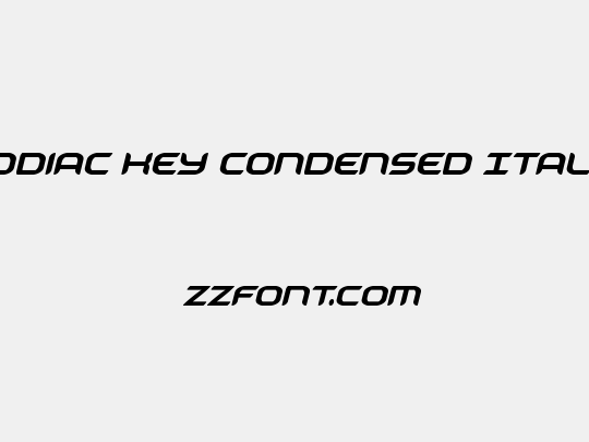 Zodiac Key Condensed Italic