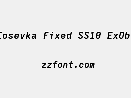 Iosevka Fixed SS10 ExObl