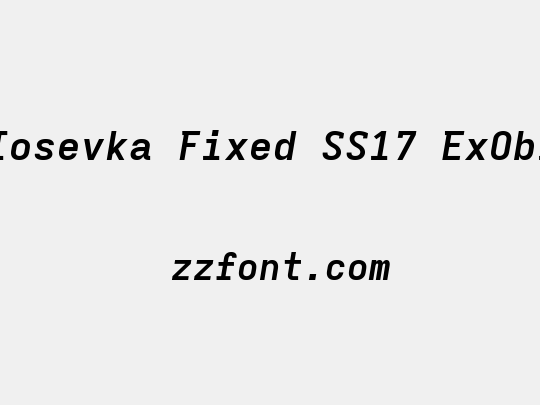 Iosevka Fixed SS17 ExObl