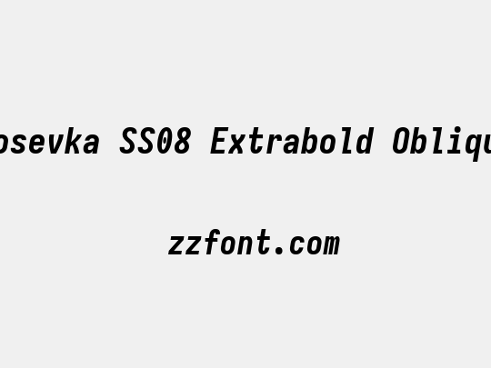 Iosevka SS08 Extrabold Oblique
