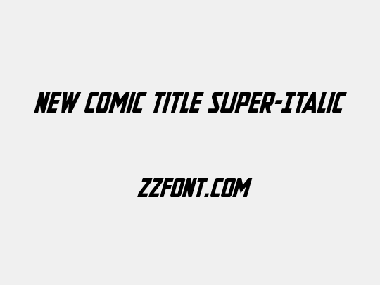 New Comic Title Super-Italic