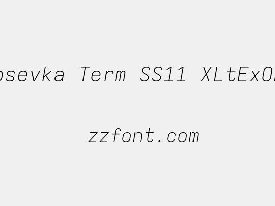 Iosevka Term SS11 XLtExObl