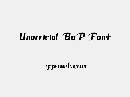 Unofficial BoP Font