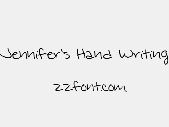 Jennifer's Hand Writing