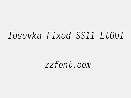 Iosevka Fixed SS11 LtObl