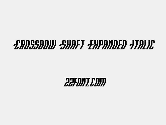 Crossbow Shaft Expanded Italic
