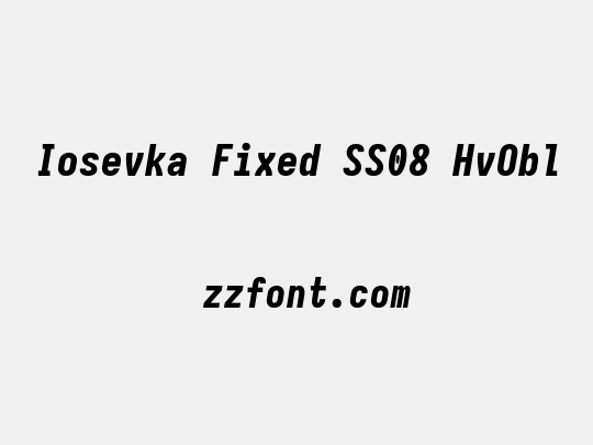 Iosevka Fixed SS08 HvObl