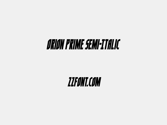 Orion Prime Semi-Italic