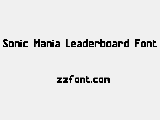 Sonic Mania Leaderboard Font