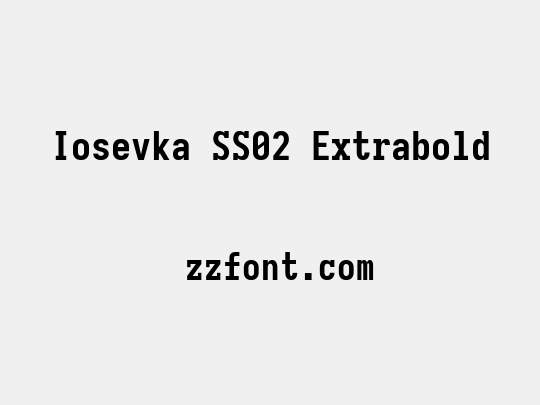 Iosevka SS02 Extrabold