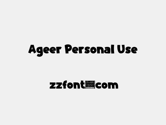 Ageer Personal Use