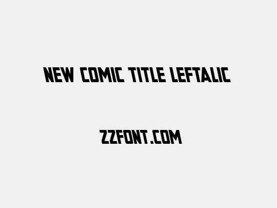 New Comic Title Leftalic