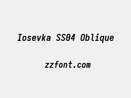 Iosevka SS04 Oblique