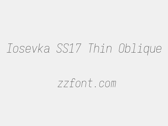 Iosevka SS17 Thin Oblique