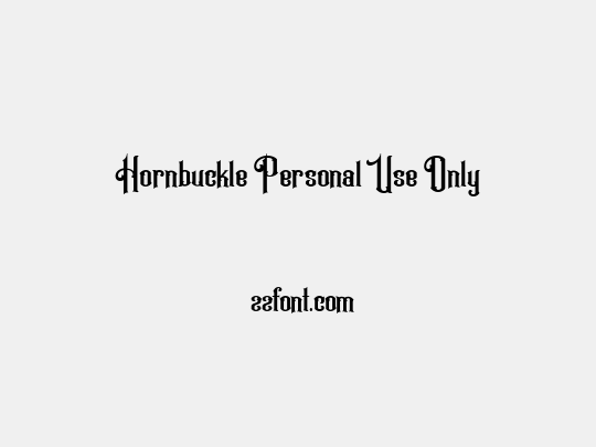 Hornbuckle Personal Use Only