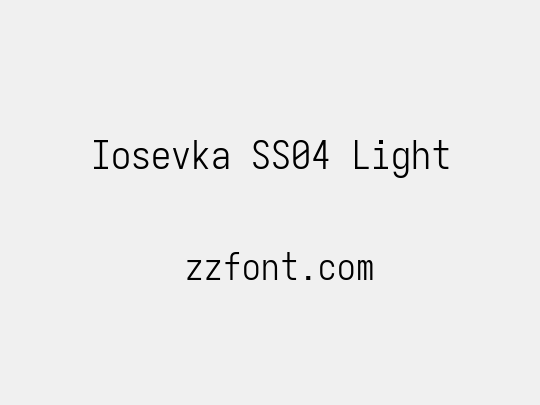Iosevka SS04 Light