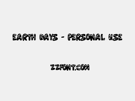 Earth Days - personal use