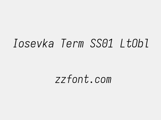Iosevka Term SS01 LtObl