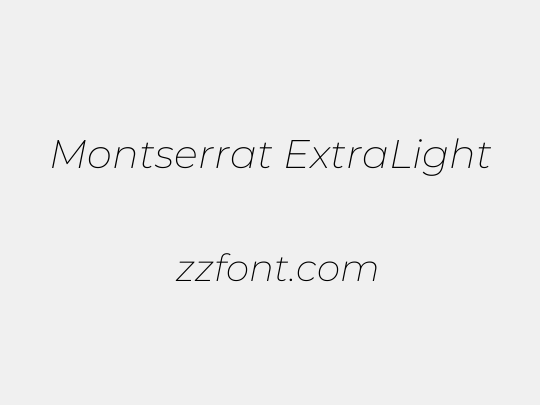 Montserrat ExtraLight