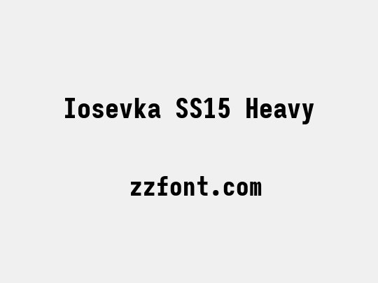 Iosevka SS15 Heavy