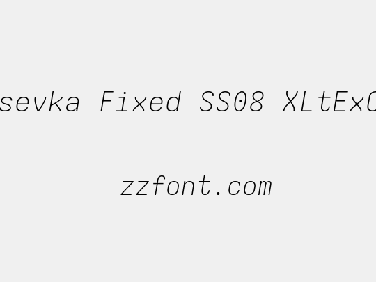 Iosevka Fixed SS08 XLtExObl