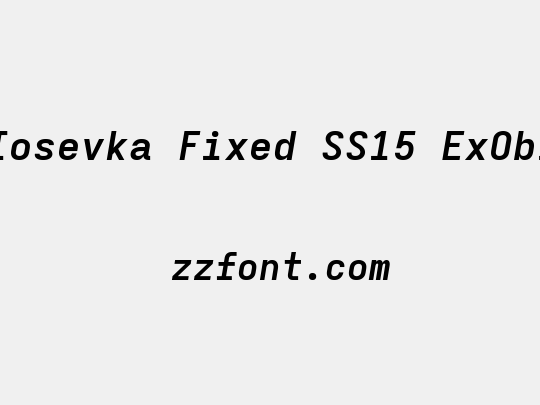 Iosevka Fixed SS15 ExObl