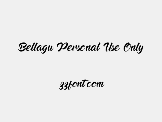 Bellagu Personal Use Only