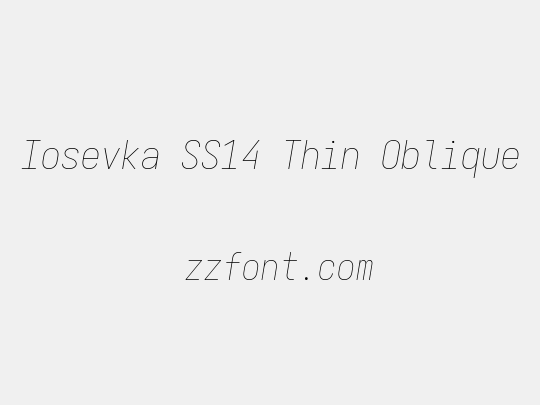 Iosevka SS14 Thin Oblique