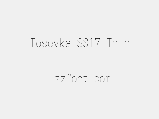 Iosevka SS17 Thin