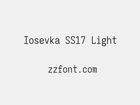 Iosevka SS17 Light