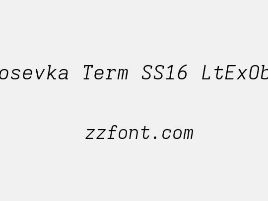 Iosevka Term SS16 LtExObl