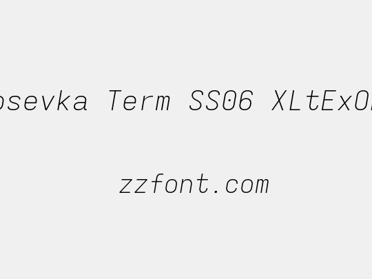 Iosevka Term SS06 XLtExObl