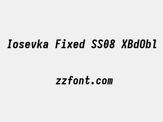 Iosevka Fixed SS08 XBdObl