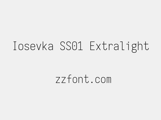 Iosevka SS01 Extralight