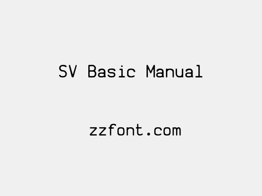 SV Basic Manual