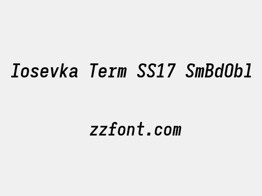 Iosevka Term SS17 SmBdObl