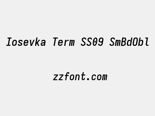 Iosevka Term SS09 SmBdObl